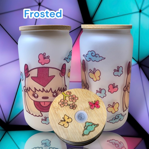 Cute 16oz Appa, flying bison, icons glass beer can either frosted or Clear. - Picture 5 of 11